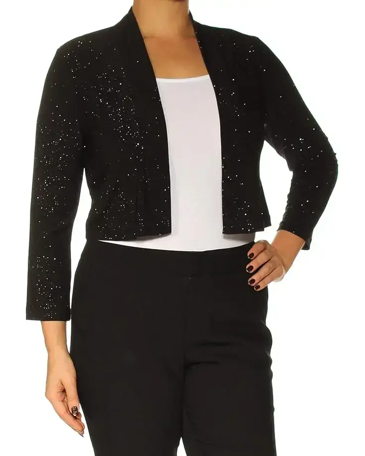 Women's Calvin Klein Three-Quarter-Sleeve Shimmer Shrug