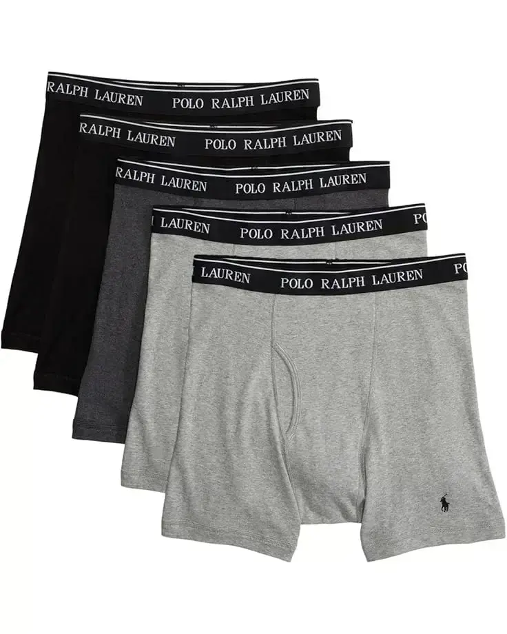 Men's Polo Ralph Lauren 5 Pack Classic Fit Cotton Boxer Briefs