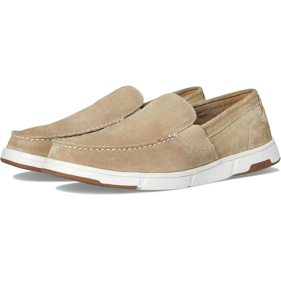 Luca Moccasin Toe Venetian Suede Slip-On Lightweight Comfortable Loafers