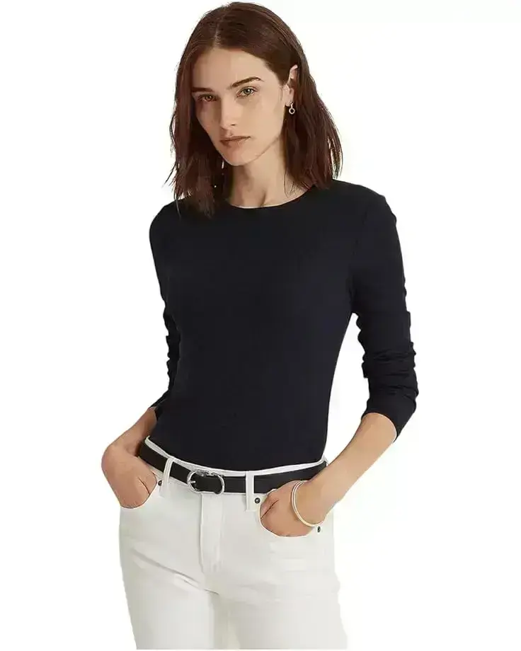 Women's Lauren Ralph Lauren Cotton-Blend Long-Sleeve Top