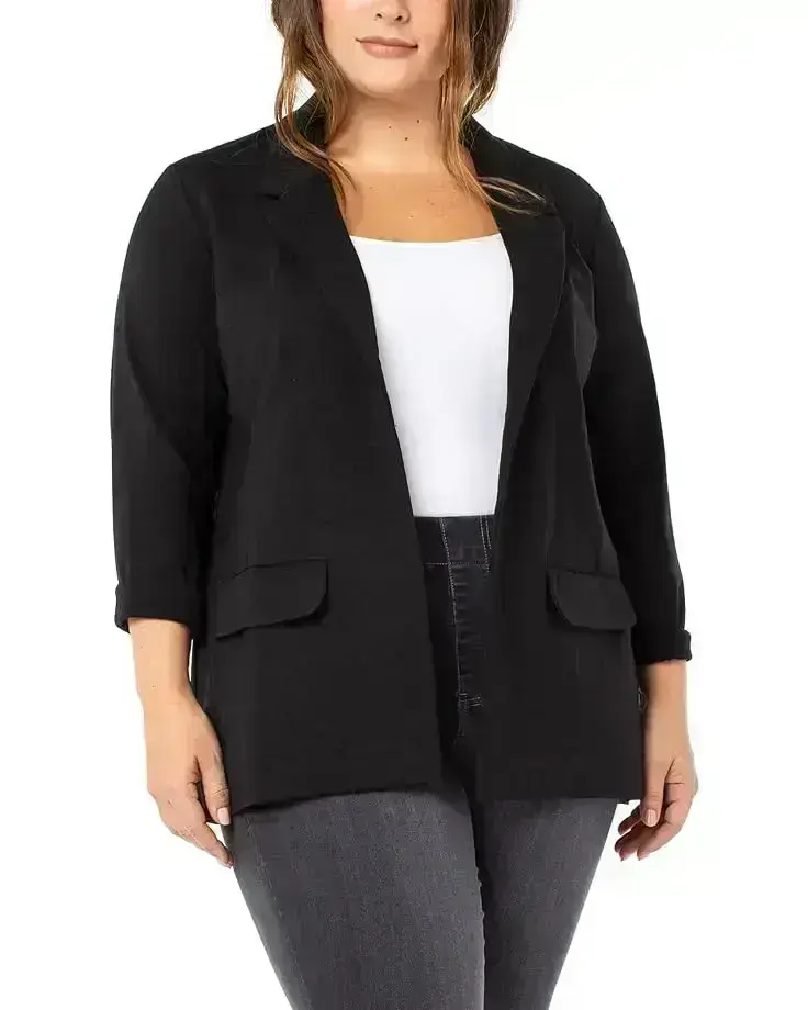 Plus Size Boyfriend Blazer w/ Princess Darts