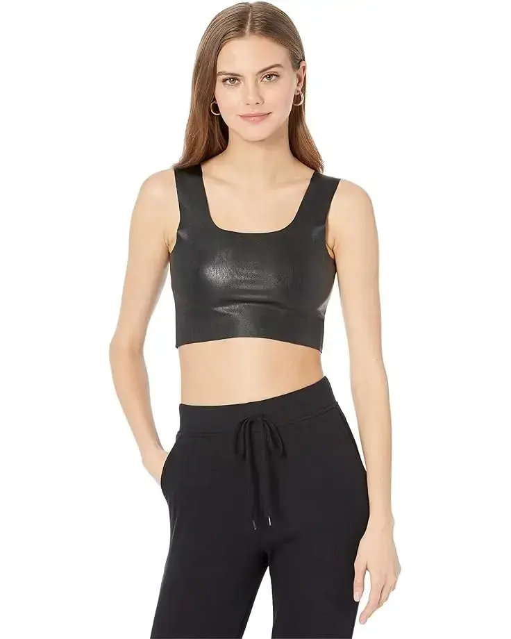 Women's Commando Faux Leather Square Neck Crop Top