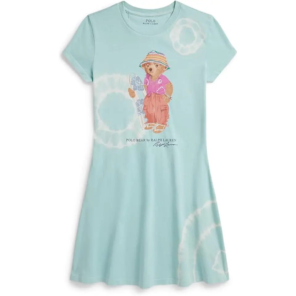 Tie-Dye Polo Bear Cotton Jersey Dress (Big Kid)