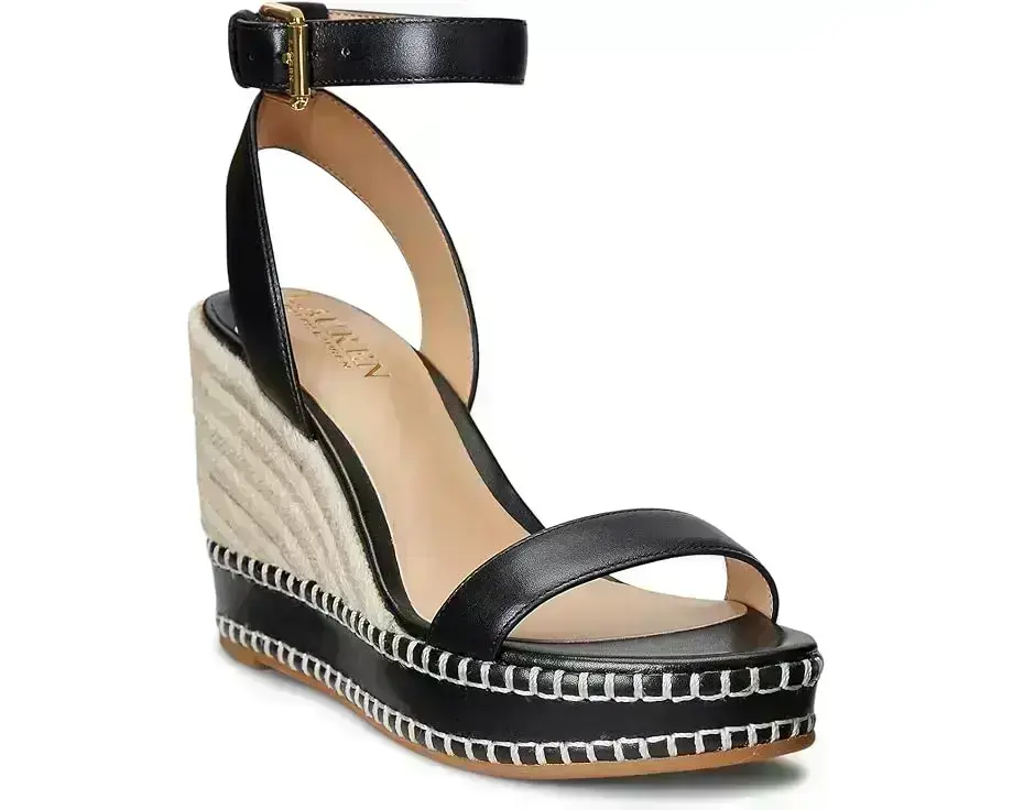 Hilarie Burnished Leather Espadrille