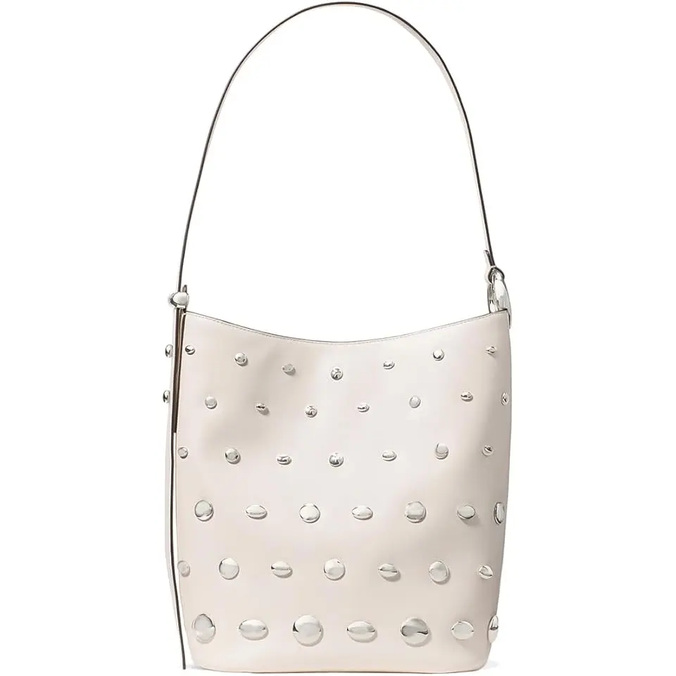 Halo Studded Fine Grain Leather Bucket