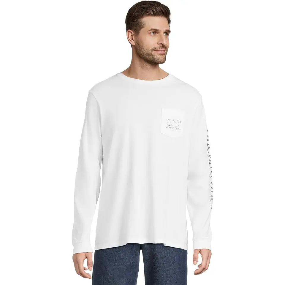 Long Sleeve Vintage Whale Pocket T-Shirt