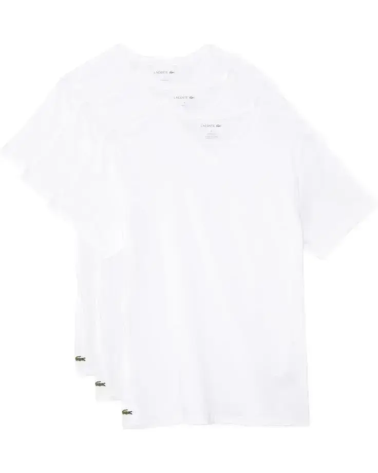 Men's Lacoste 100% Cotton Regular Fit V-neck T-shirt 3-pack