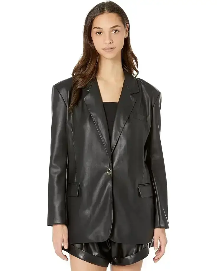 Leather Oversized Blazer
