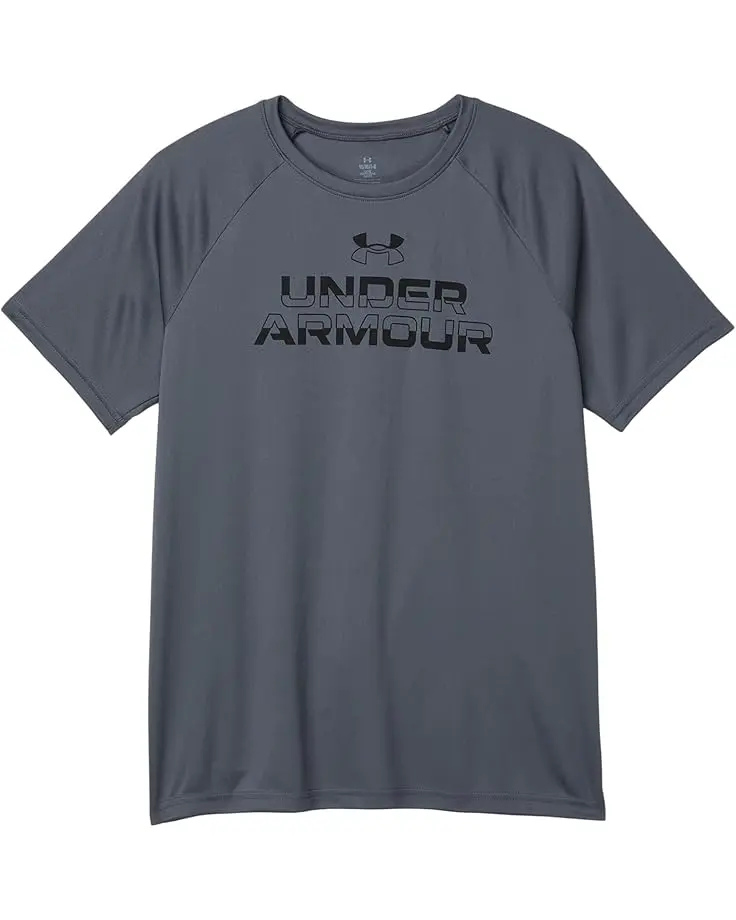 Tech Split Wordmark Short Sleeve T-Shirt (Big Kids)