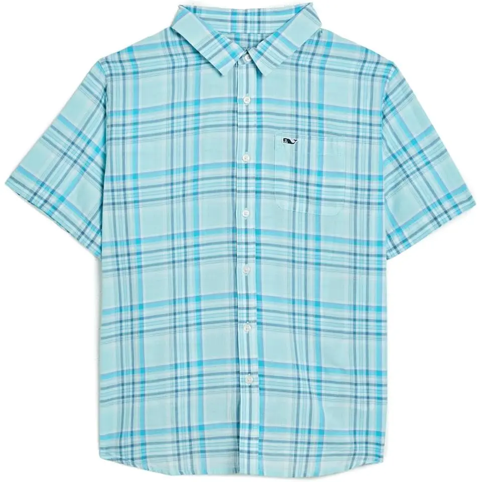 Bungalow Plaid Cotton Short Sleeve Shirt (Toddler/Little Kid/Big Kid)