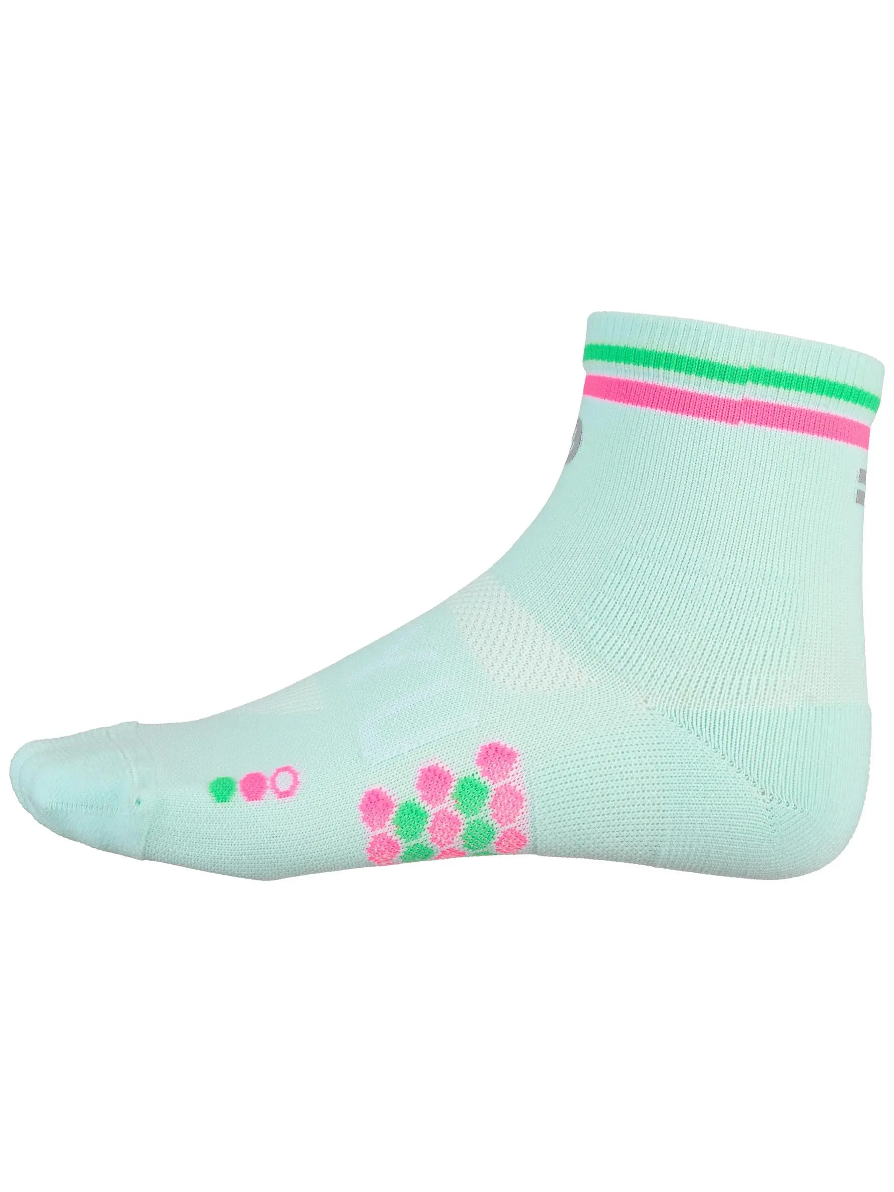 SHYU Racing Quarter Crew Socks Foam/Pink/Green