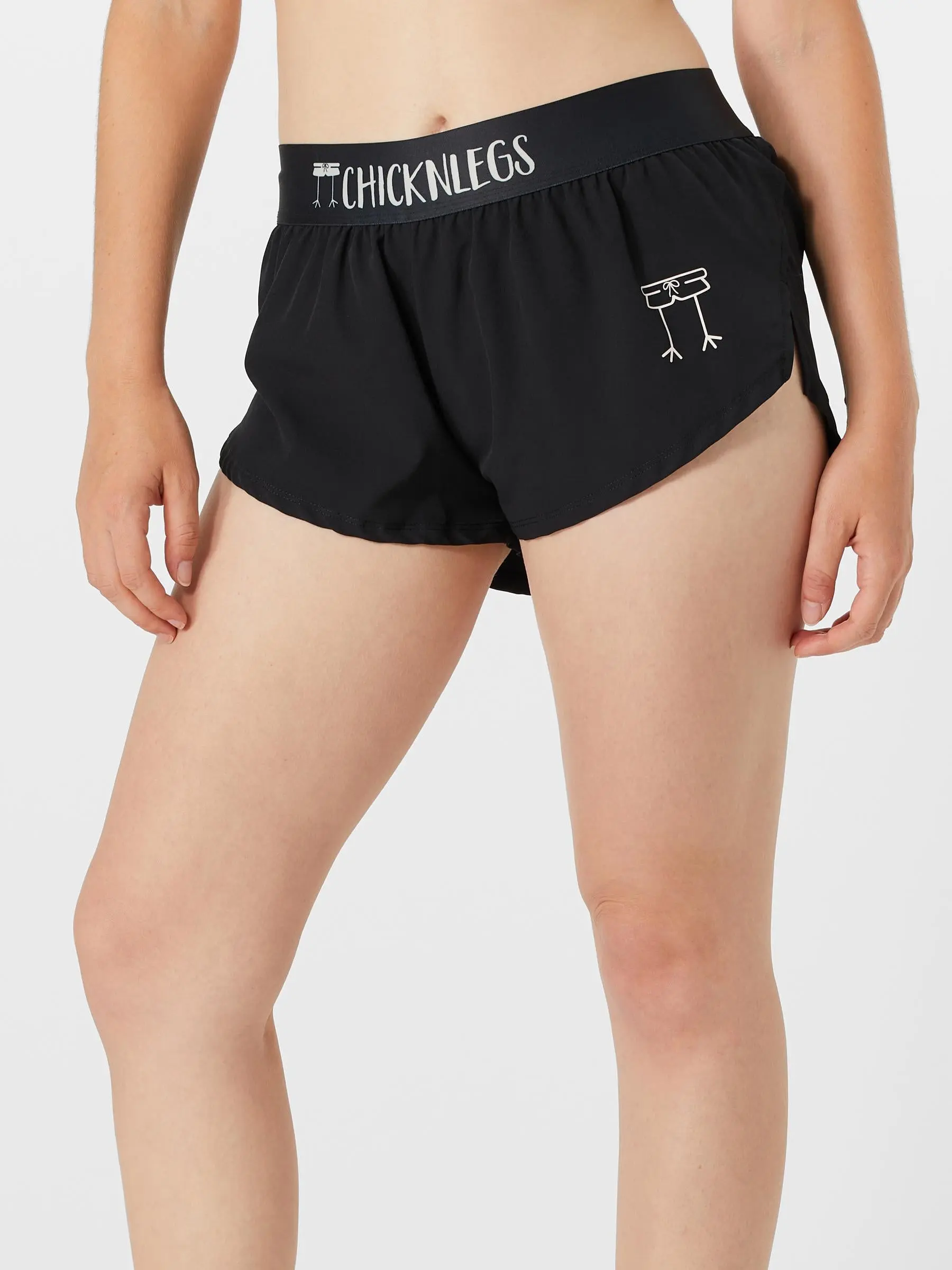 ChicknLegs Women's Black 1.5" Split Shorts