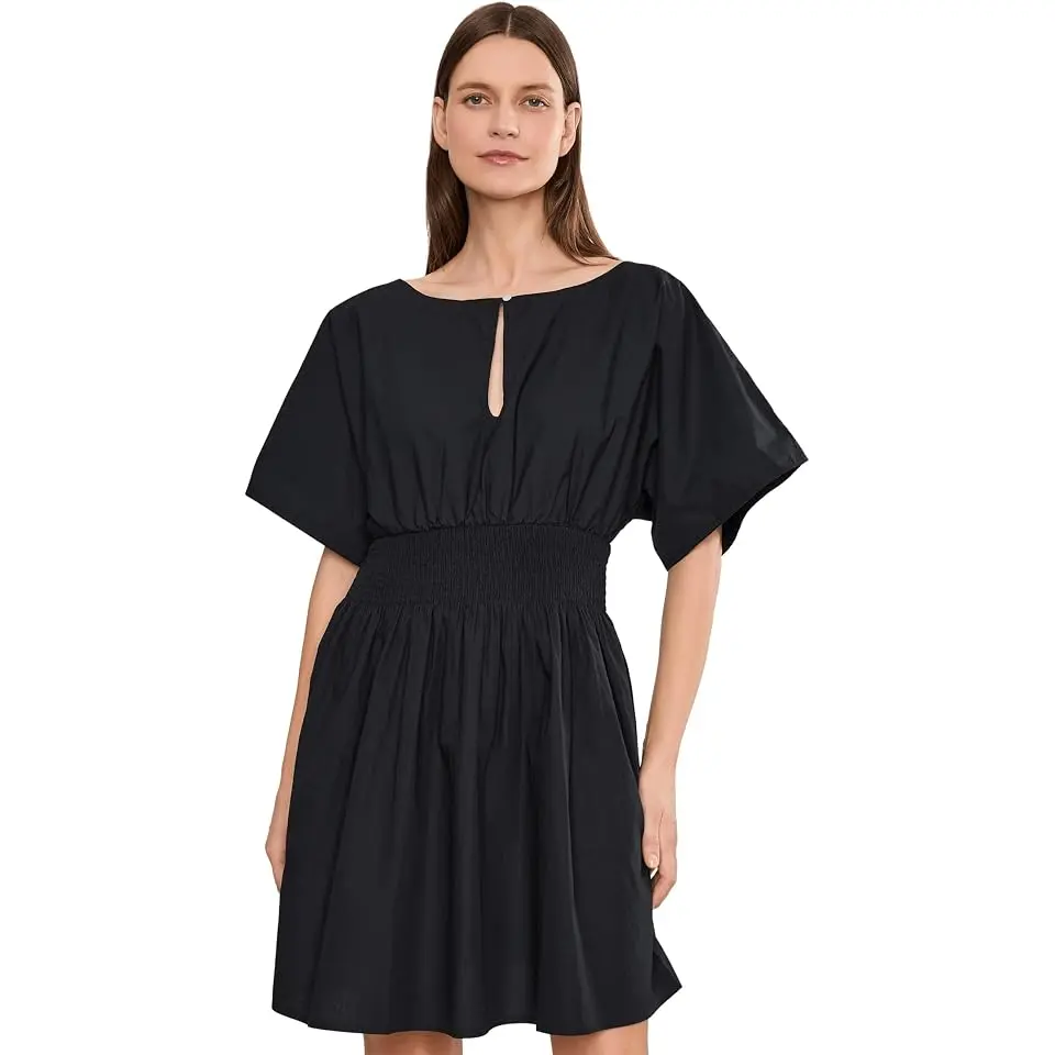 Coastal Poplin Elia Mini Smocked Dress