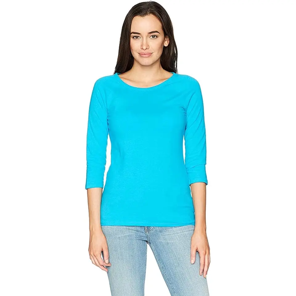 Stretch Cotton Raglan Sleeve Tee