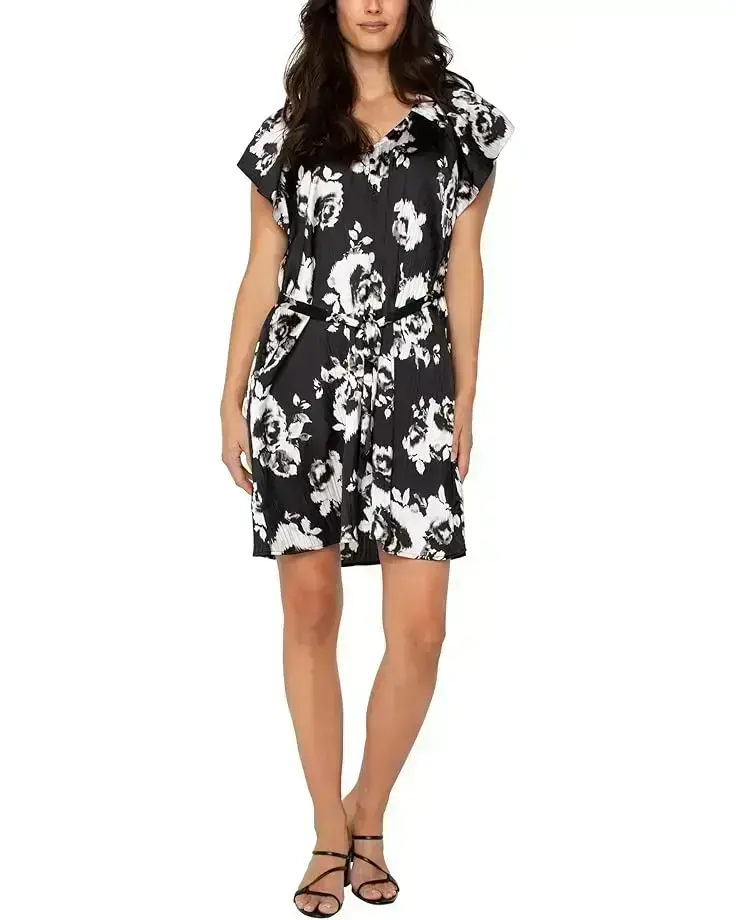 Women's Liverpool Los Angeles Flutter Sleeve Raglan Woven Dress