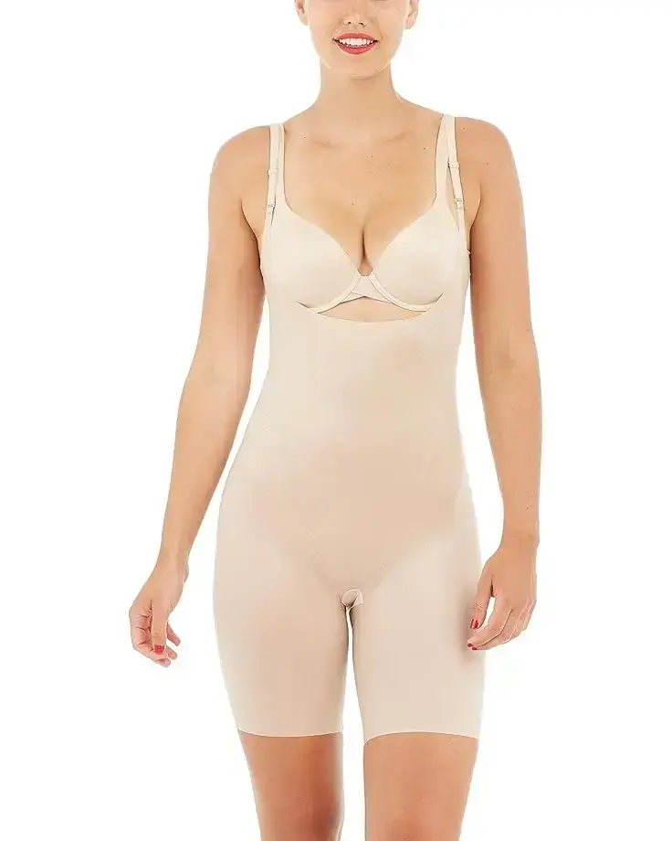 Women's Spanx Thinstincts 2.0 Open-Bust Midthigh Bodysuit
