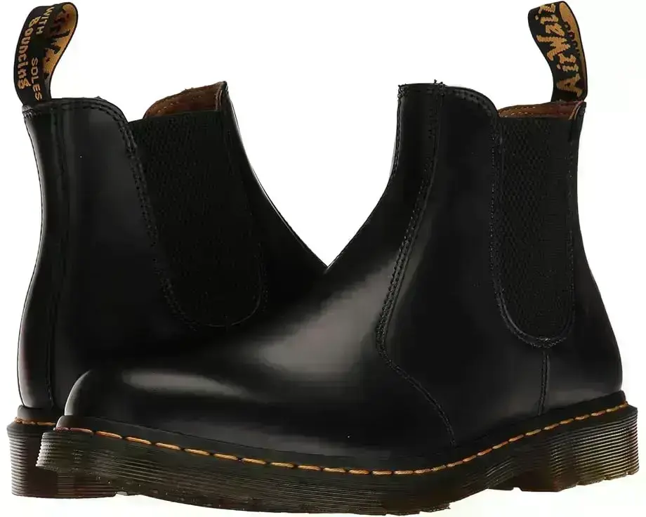 Unisex Dr. Martens 2976 Yellow Stitch Smooth Leather Chelsea Boots
