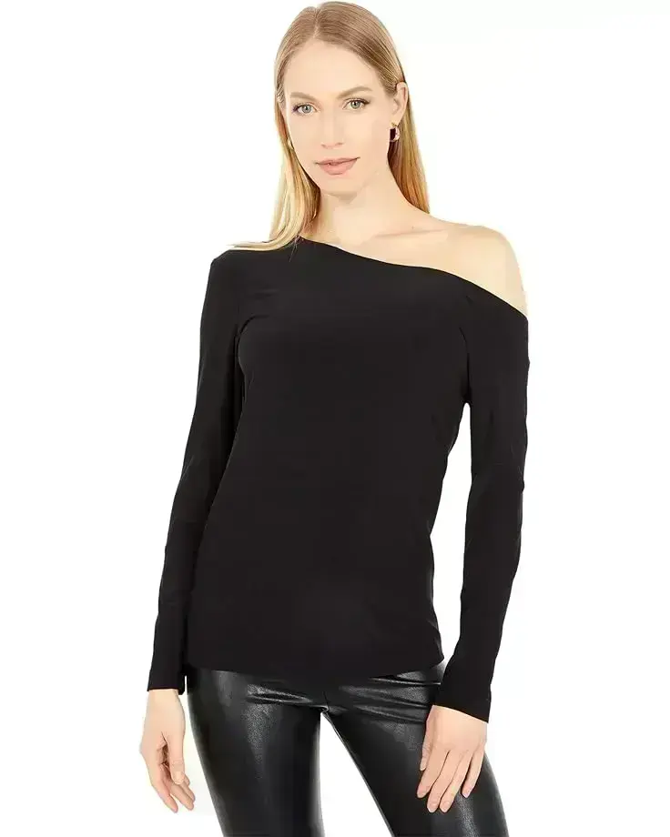 Women's Norma Kamali Long Sleeve Drop Shoulder Top