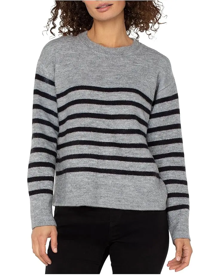 Petite Long Sleeve Crew Neck Dropped Shoulder Sweater