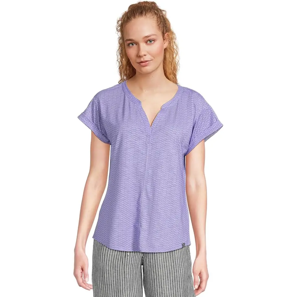 Streamside Tee Split-Neck Short Sleeve Print