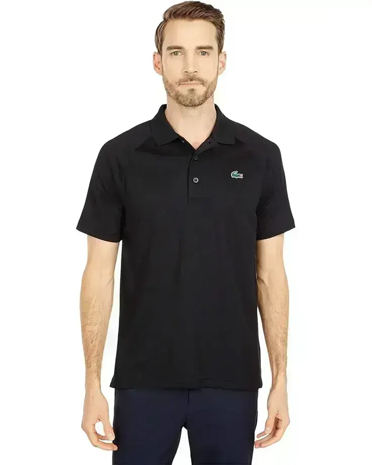 Short Sleeve Sport Breathable Run-Resistant Interlock Polo Shirt