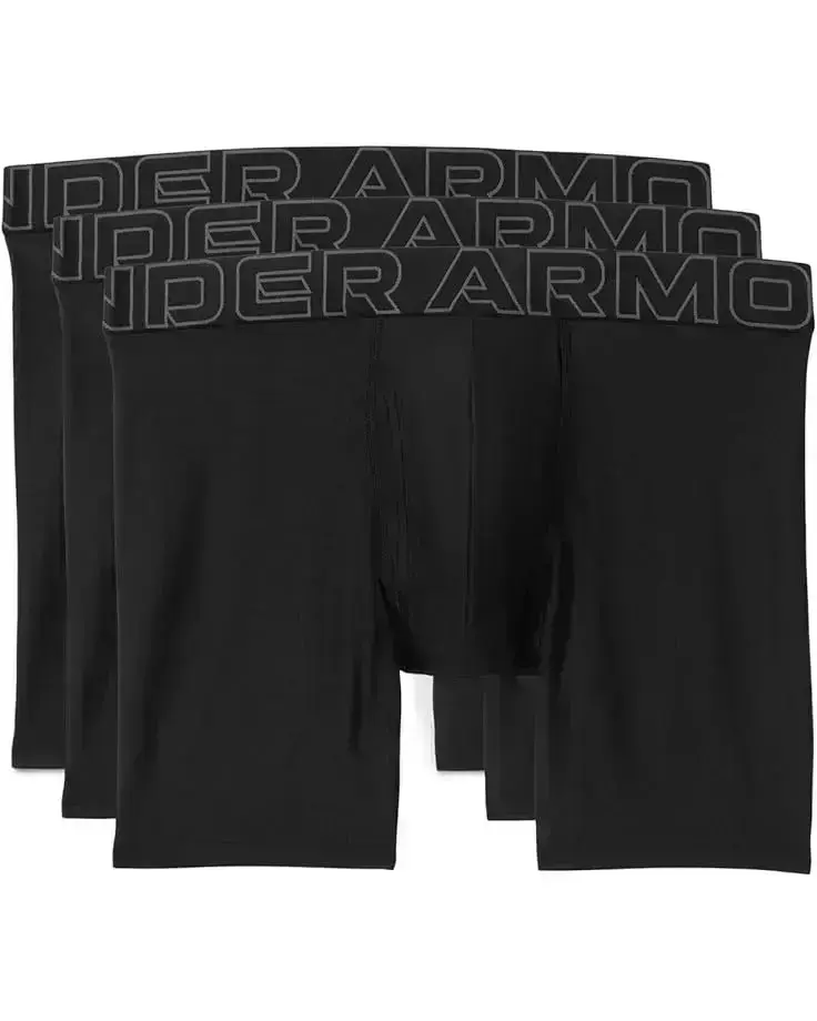 Men's Under Armour 3-Pack Performance Tech Mesh Solid 6" Boxer Briefs