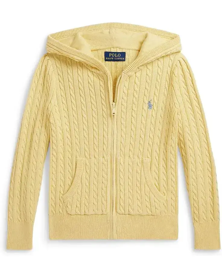 Polo Ralph Lauren Kids Mini-Cable Cotton Full-Zip Hoodie (Toddler/Little Kid)