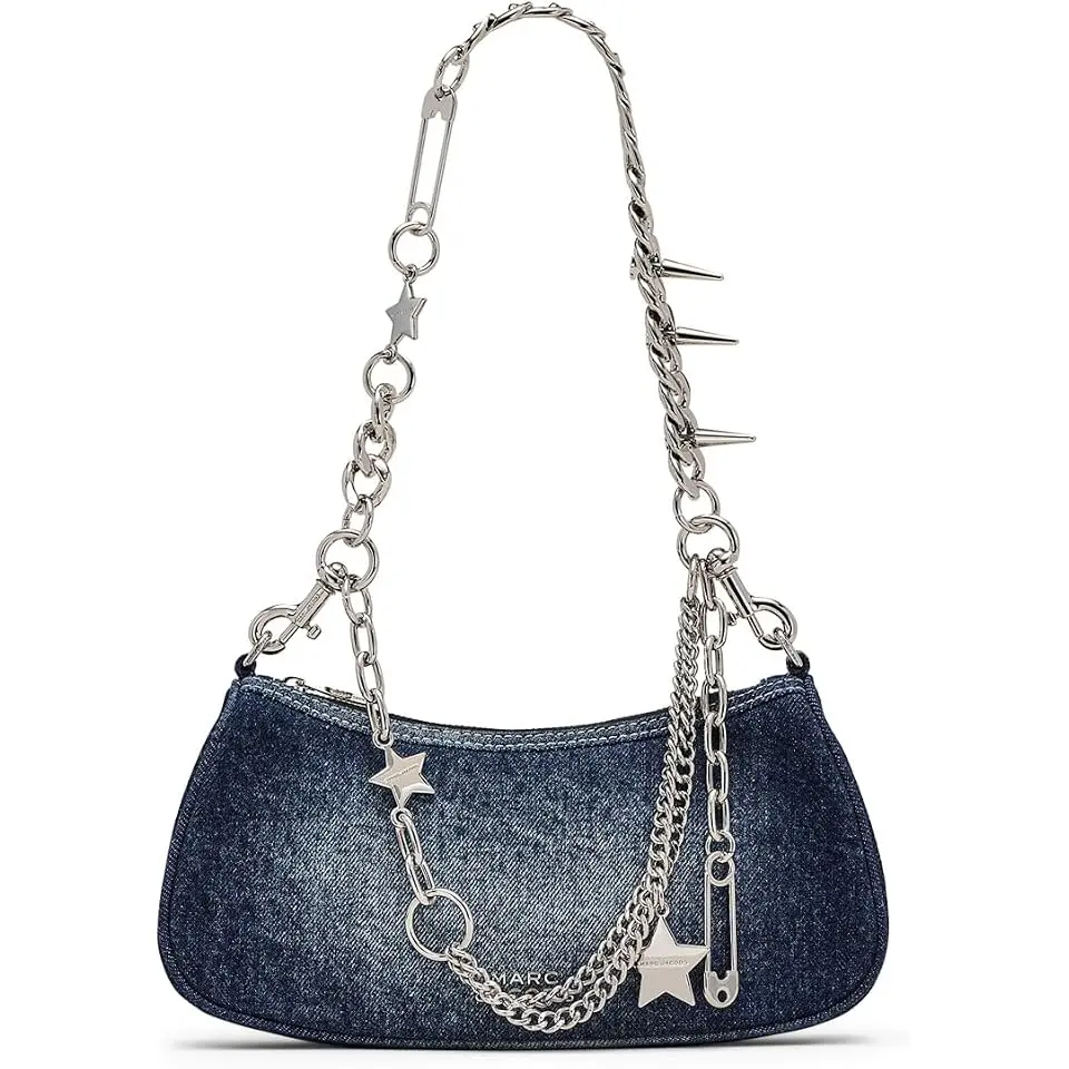 The Faded Denim Charm Shoulder Bag