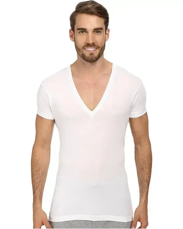 Men's 2(X)IST Pima Slim Fit Deep V-Neck T-Shirt