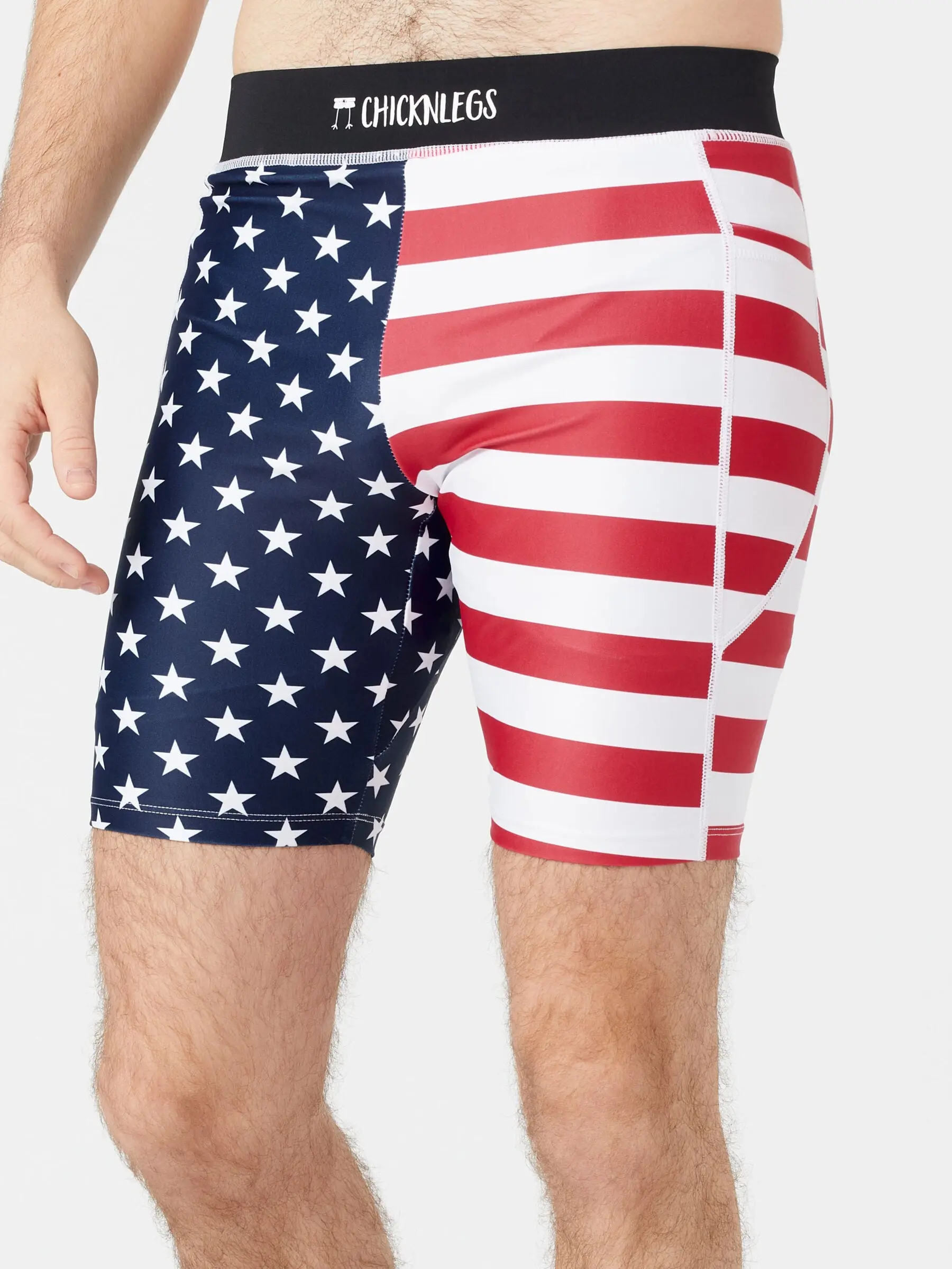 ChicknLegs Men's USA Flag 8" Half Tight