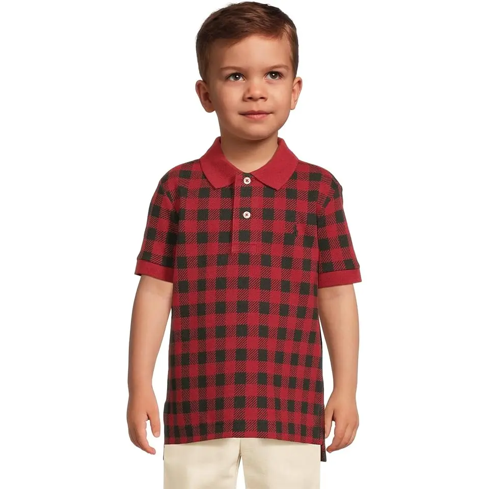 Buffalo Check Cotton Mesh Polo Shirt (Toddler/Little Kid)