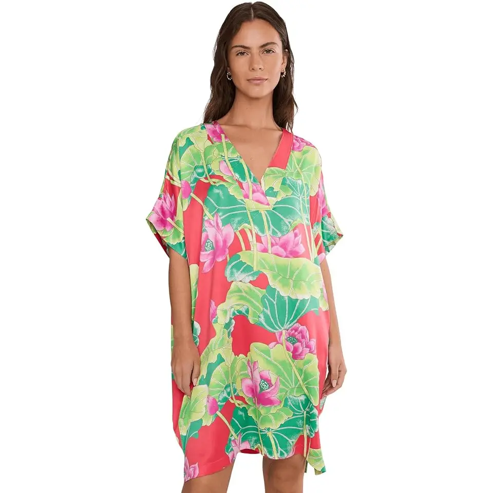 Ascendant Lotus Printed Satin Sleepshirt