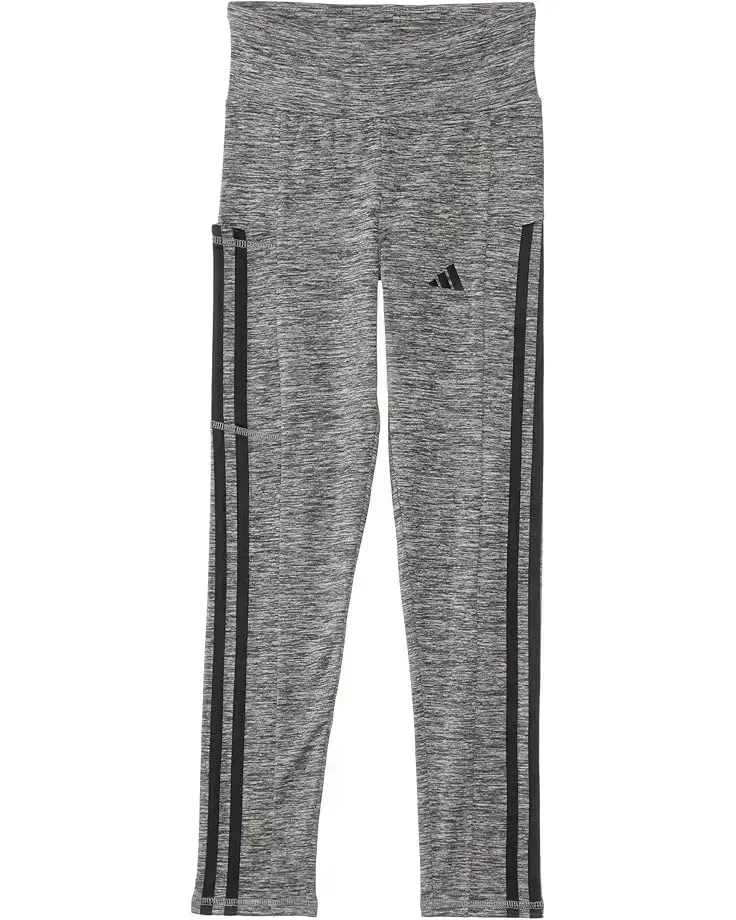 3 Stripe Melange Cellphone Pocket Leggings (Big Kid)