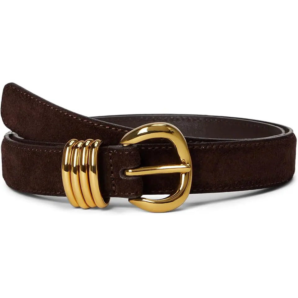 Metal Keeper Belt in Suede