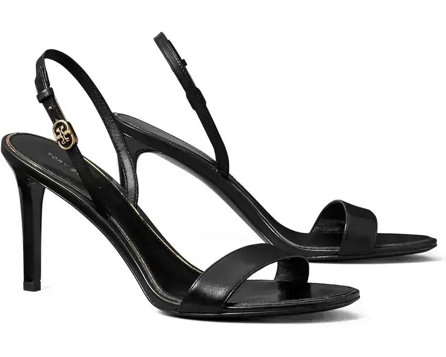 Women's Tory Burch Double T Buckle Heel Sandals 85mm