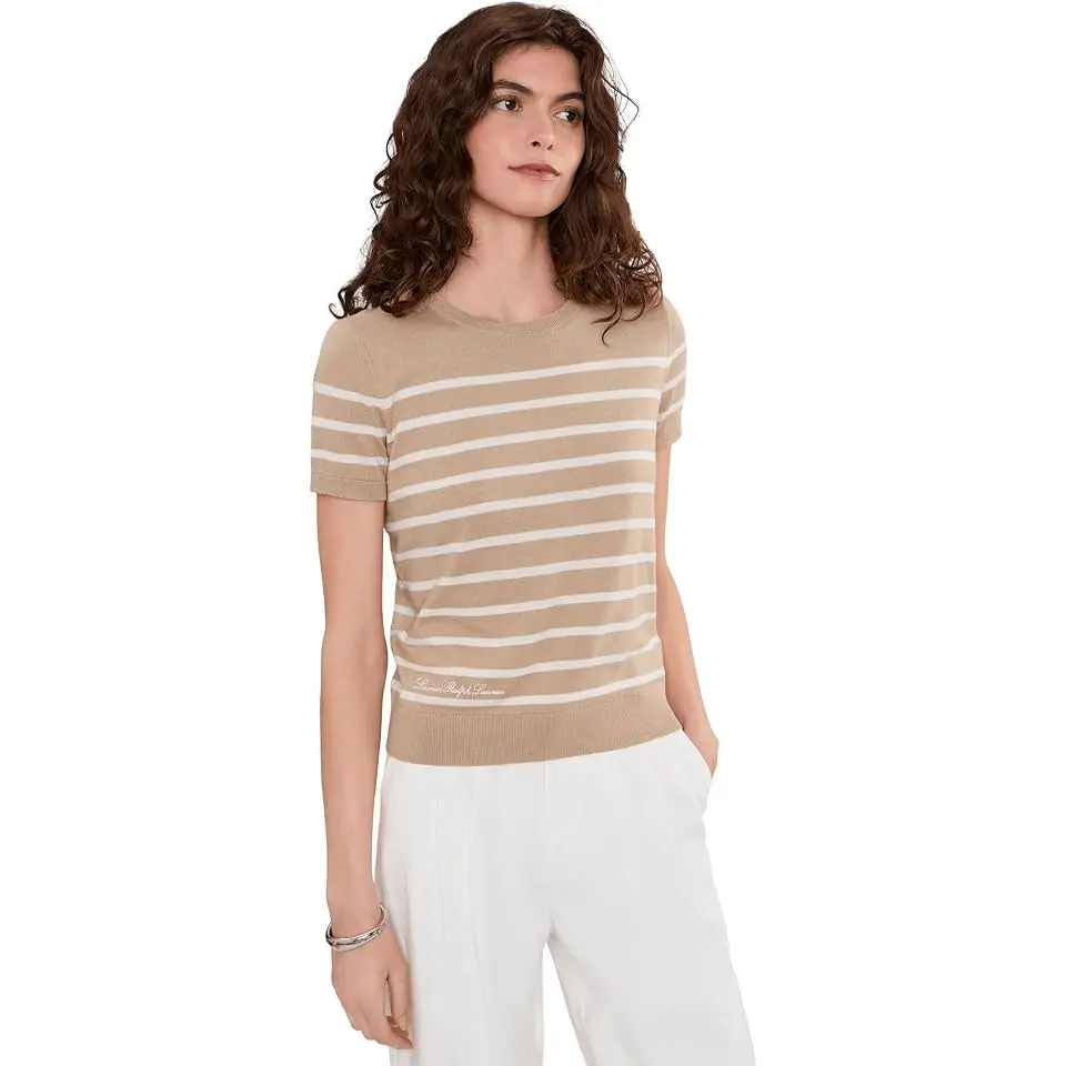 Striped Short Sleeve Sweater