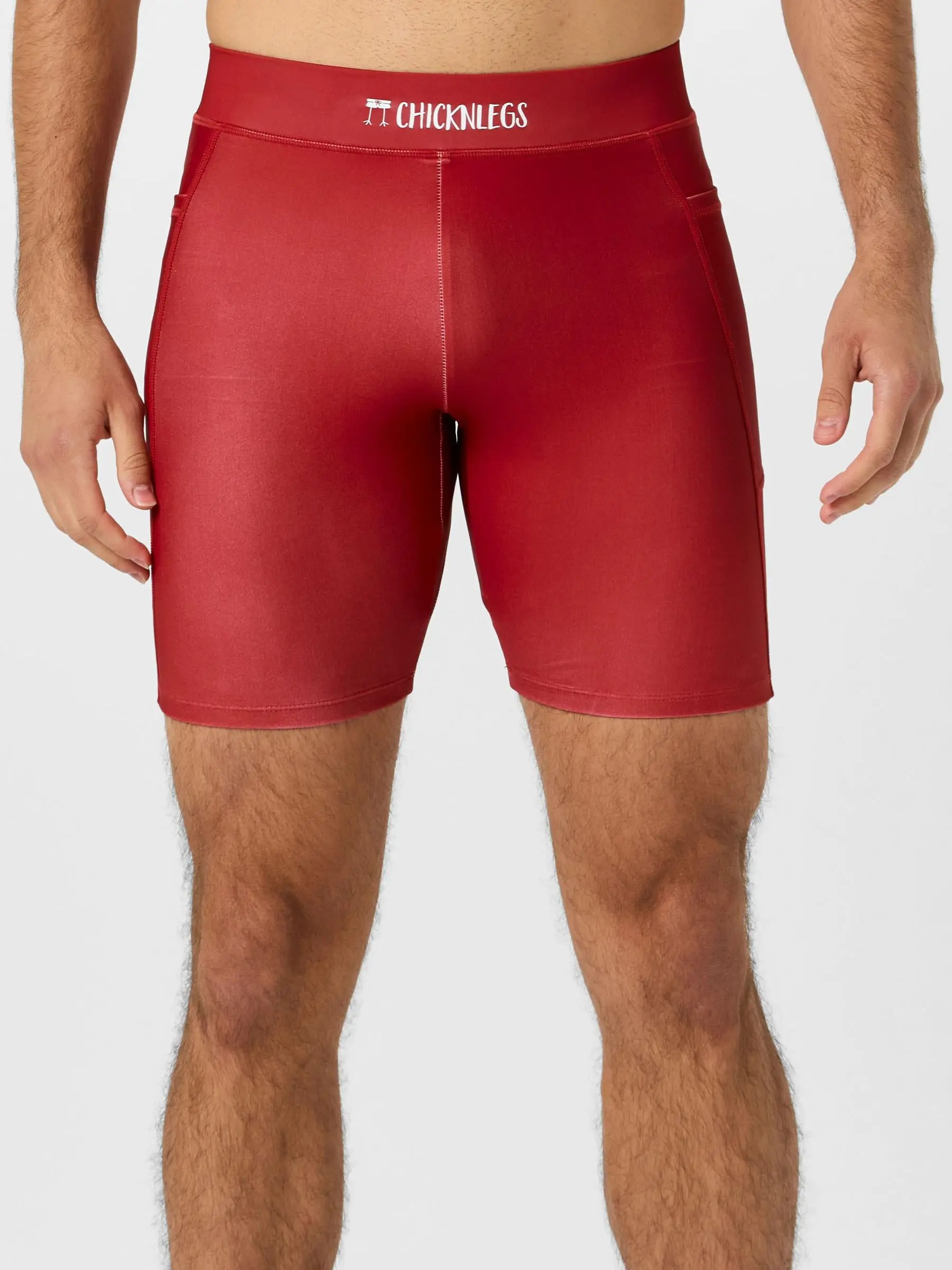 ChicknLegs Men's Cardinal Red 8" Half Tight