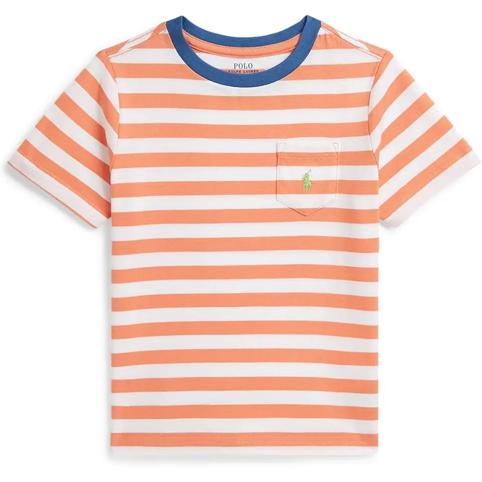 Striped Cotton Jersey Pocket Tee (Toddler/Little Kid)
