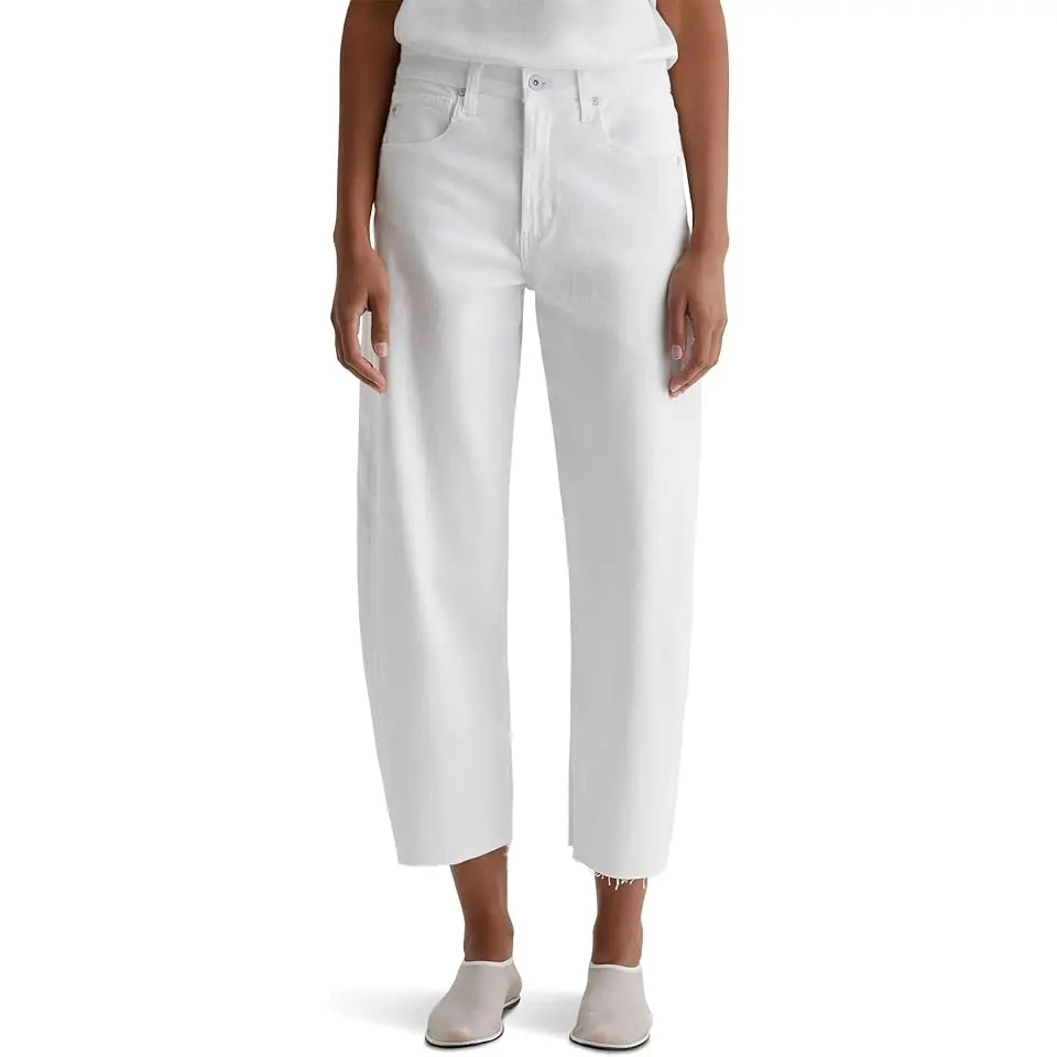 Hattie High-Rise Crop Barrel in Gallery White