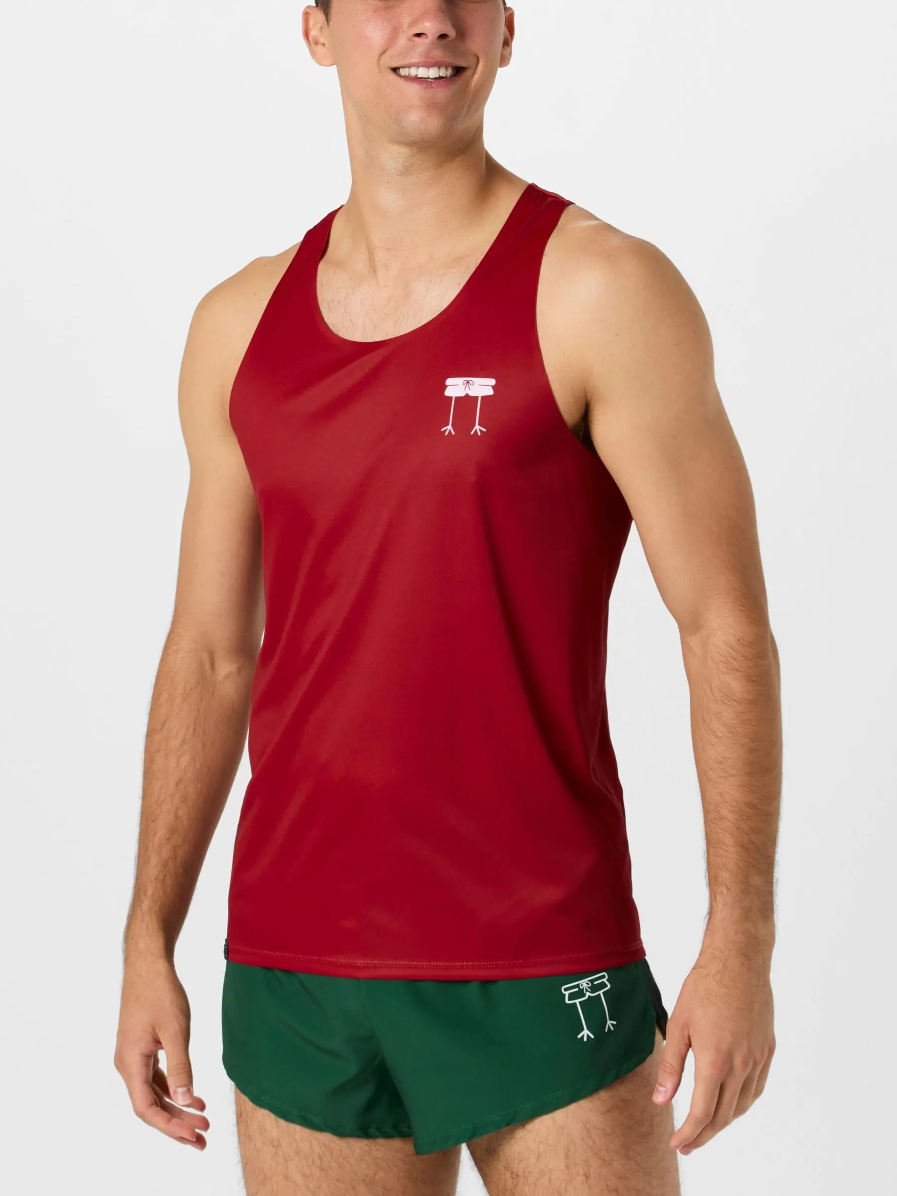 ChicknLegs Men's Cardinal Red Performance Singlet