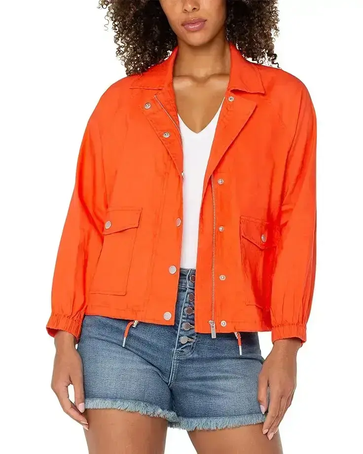 Women's Liverpool Los Angeles Raglan Sleeve Jacket With Cinch Hem
