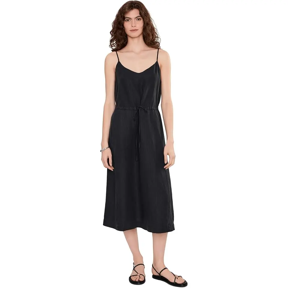 Sabine V-Neck Tie Front Midi Dress