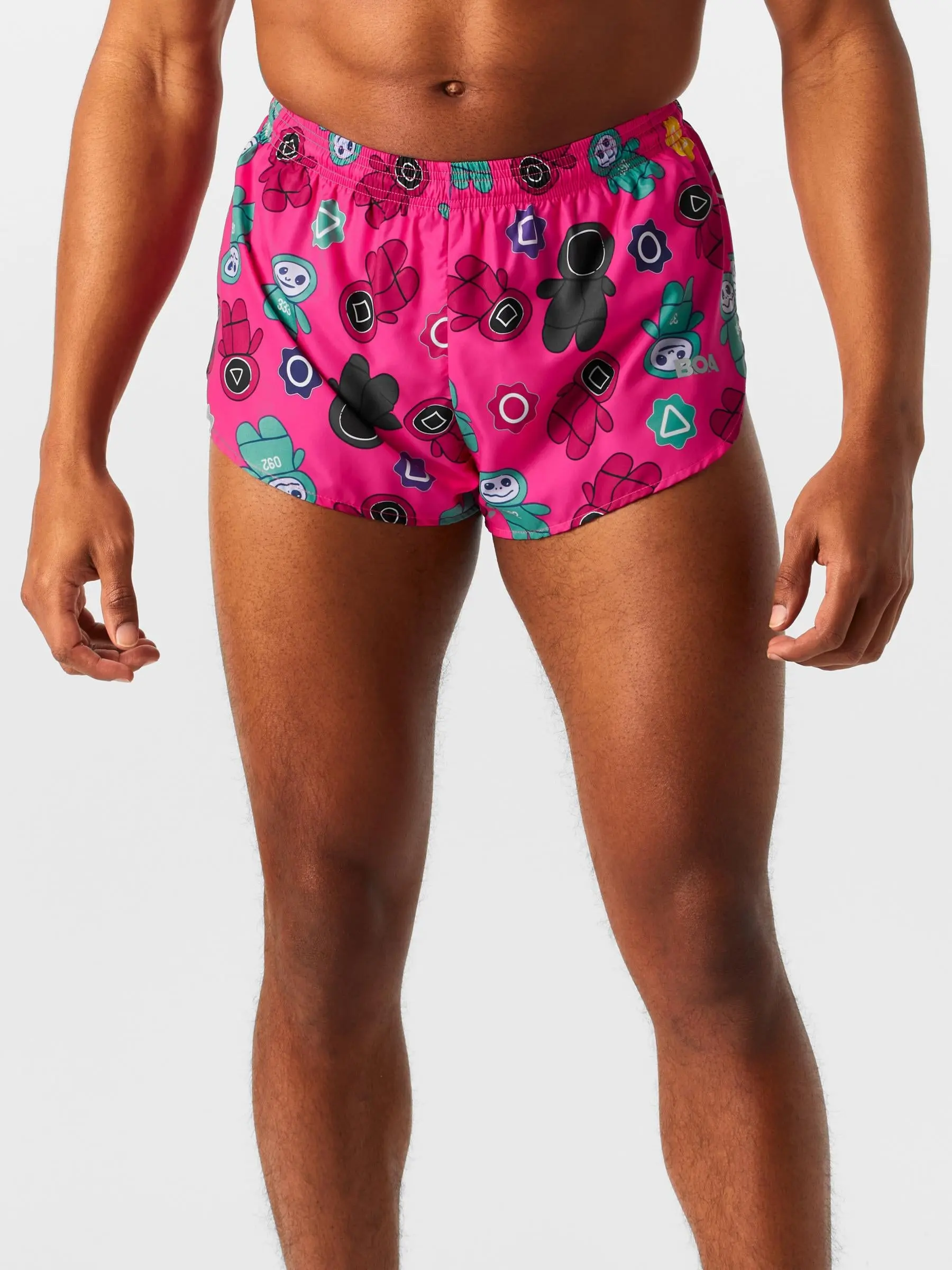 BOA Men's 1" Elite Split Short Red Stop Green Go