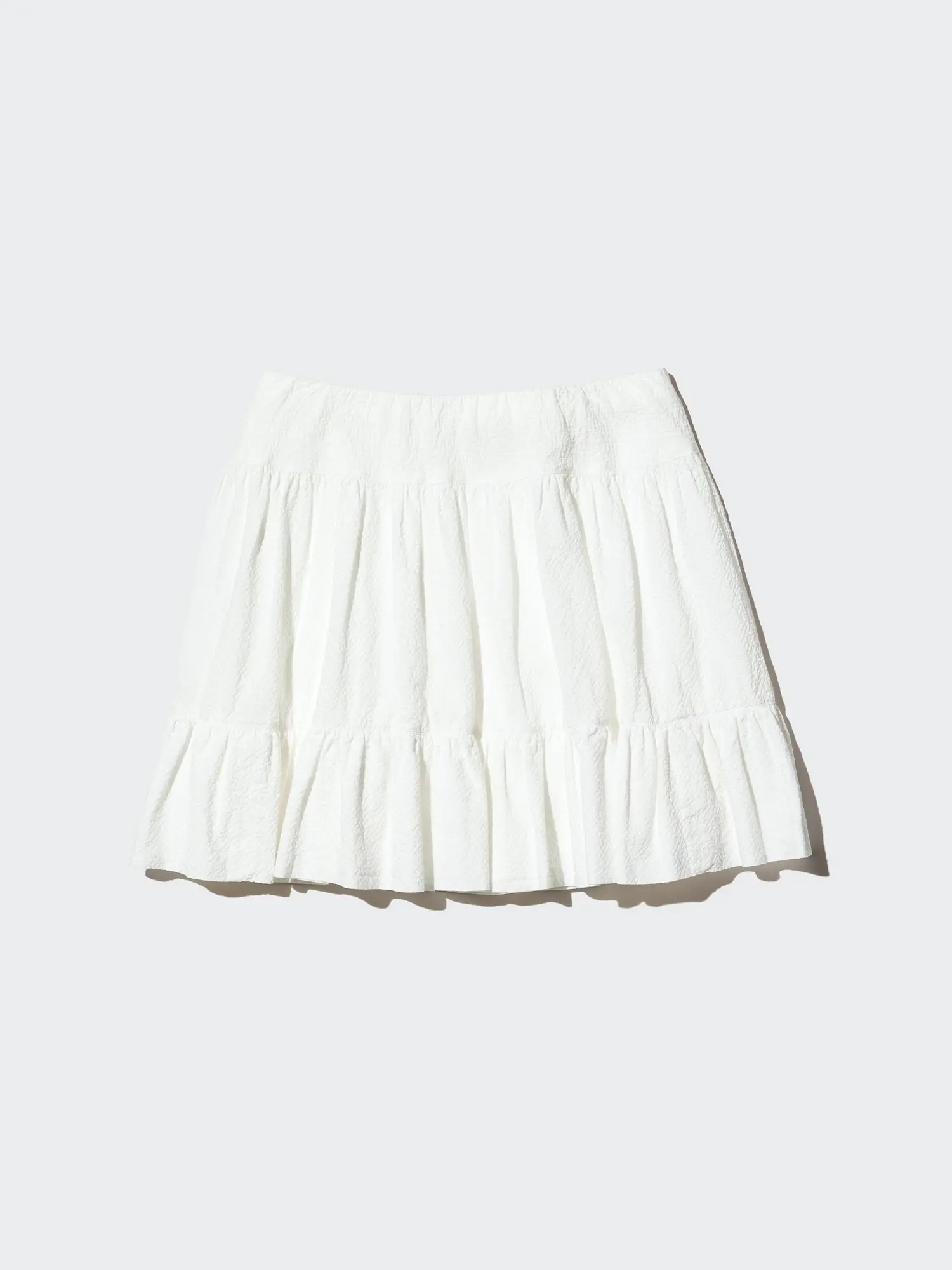 Women's Seersucker Volume Mini Skirt