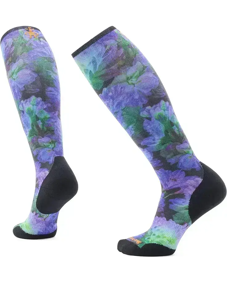 Women's Smartwool Ski Targeted Cushion Electric Lotus Print Over The Calf Socks