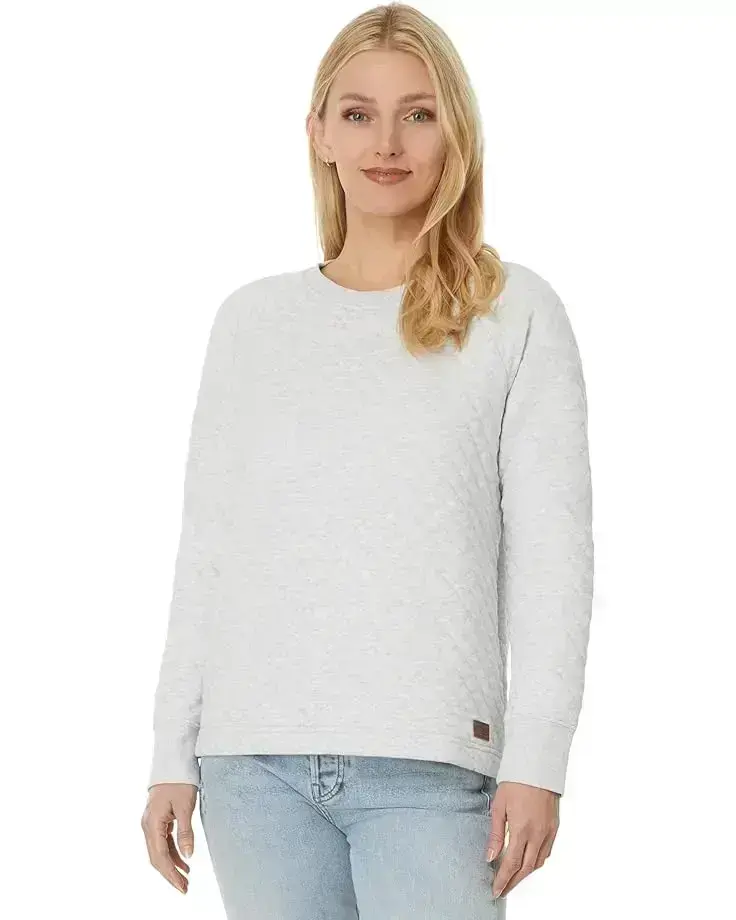 Quilted Crew Neck Pullover