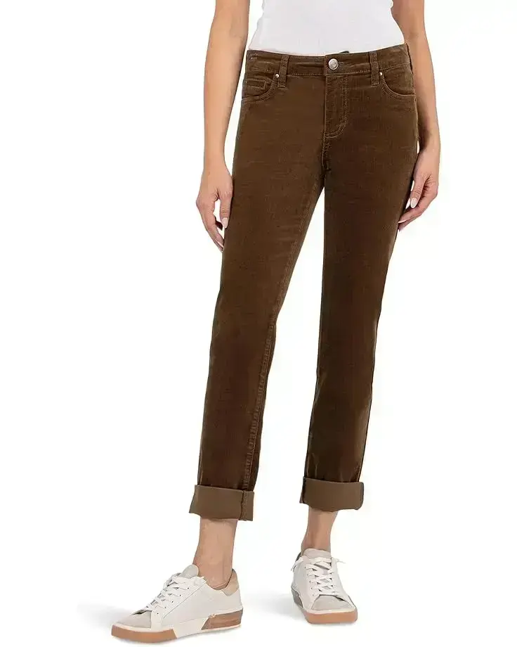 Women's KUT from the Kloth Catherine Corduroy Boyfriend 5 Pockets in Brownie