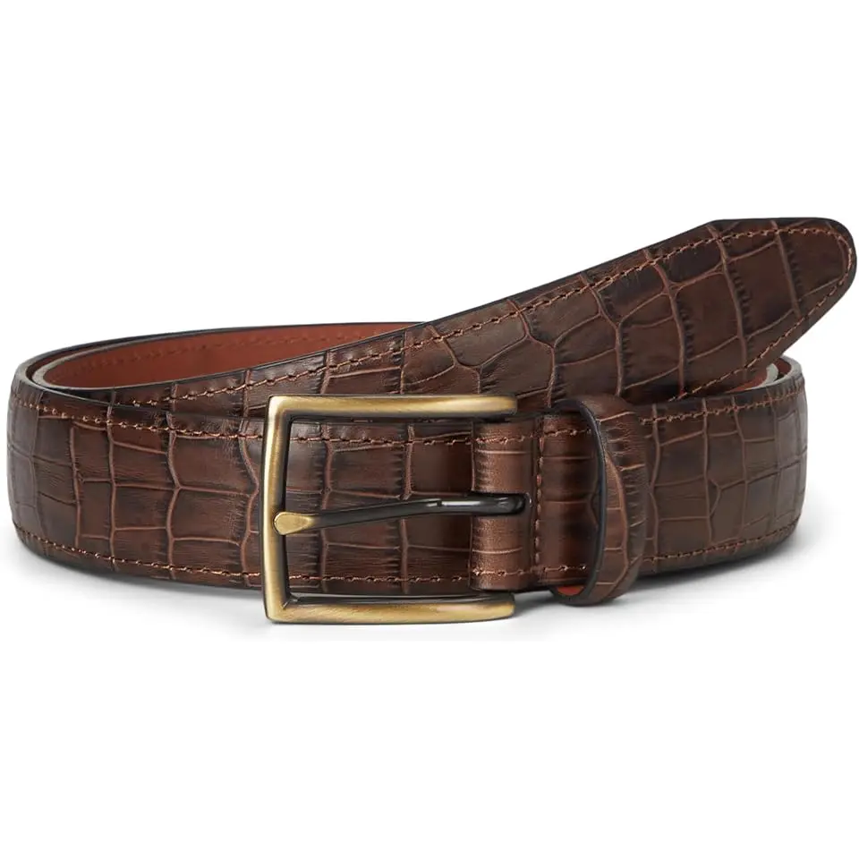 Croc-Embossed Belt