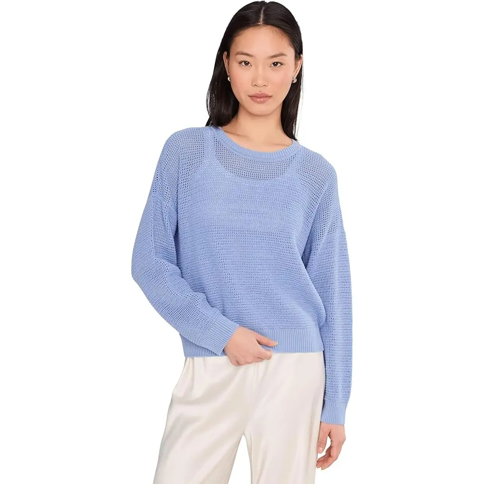 Petite Peruvian Cotton Blend Crew Neck Sweater