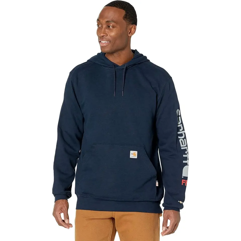 Flame Resistant Force Original Fit Midweight Hooded Signature Sleeve Logo Graphic Sweatshirt